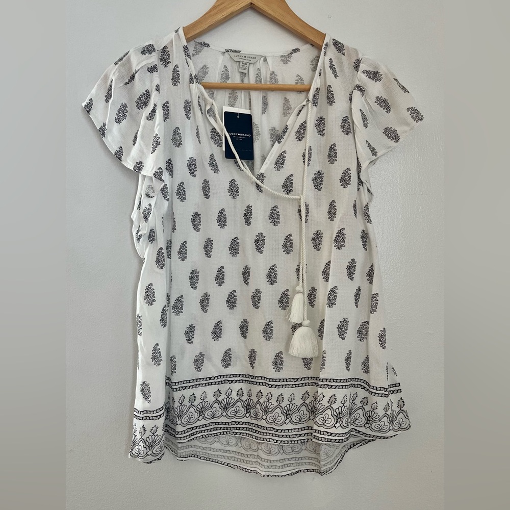 Lucky Brand | White Short-sleeved Tunic